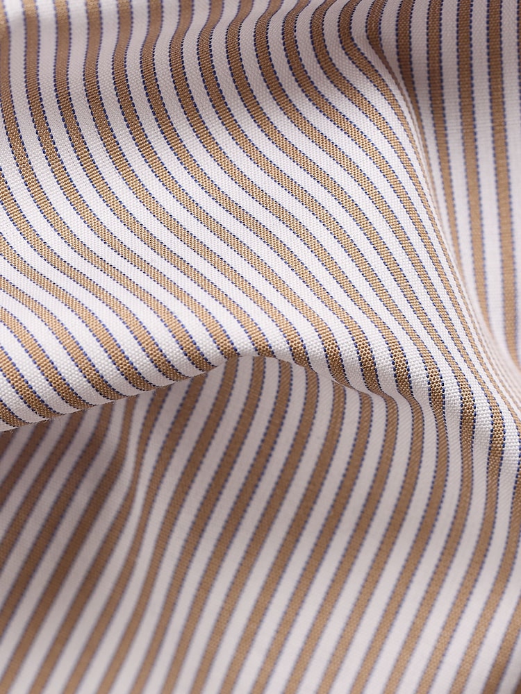 Neutral Stripe Slim Fit Premium Two-Fold Cotton Shirt - Image 8 of 8
