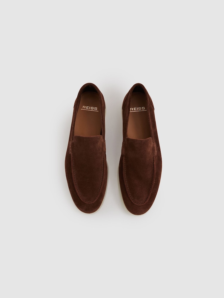 Dunkelbraun - Reiss Kason Slipper aus Veloursleder​​​​​​​ - Bild 2 von 5