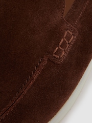 Dunkelbraun - Reiss Kason Slipper aus Veloursleder​​​​​​​ - Bild 4 von 5