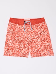 FatFace Orange Pattern Swim Shorts - Image 4 of 4