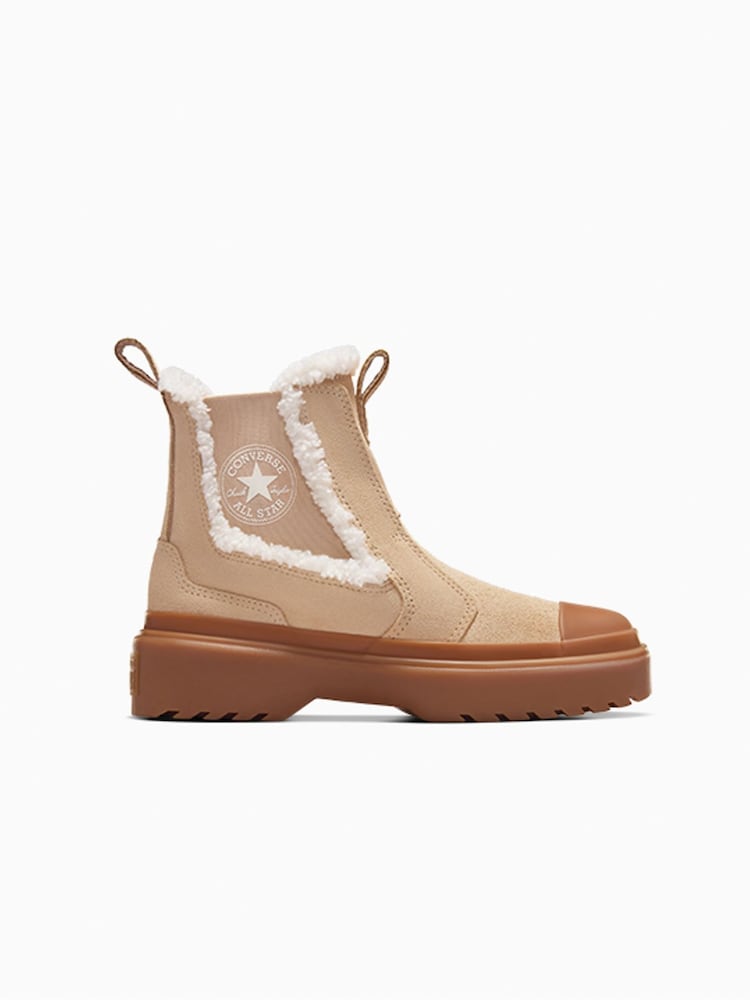 Converse Brown Chuck Taylor Youth Suede Fleece Lined Lugged Chelsea Boots - Image 1 of 6
