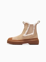 Converse Brown Chuck Taylor Youth Suede Fleece Lined Lugged Chelsea Boots - Image 2 of 6