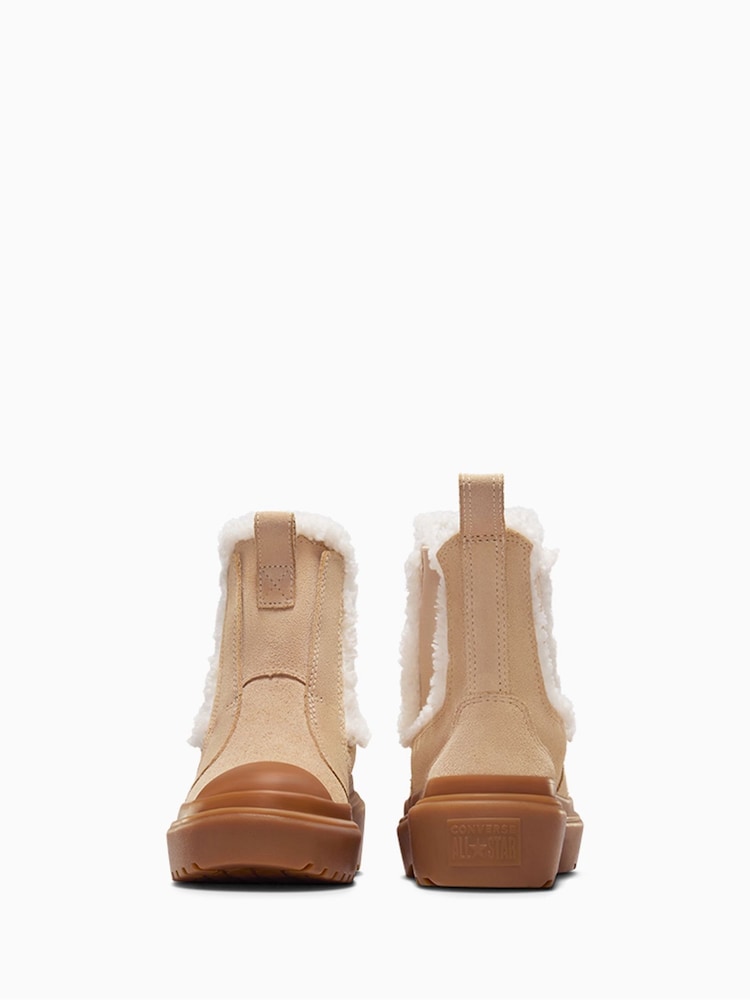 Converse Brown Chuck Taylor Youth Suede Fleece Lined Lugged Chelsea Boots - Image 3 of 6