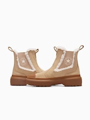 Converse Brown Chuck Taylor Youth Suede Fleece Lined Lugged Chelsea Boots - Image 4 of 6