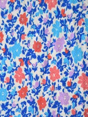 Ro&Zo Blue Ditsy Print Shirred Cuff Midi Dress - Image 6 of 6