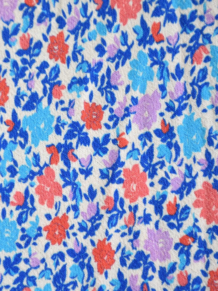 Ro&Zo Blue Ditsy Print Shirred Cuff Midi Dress - Image 6 of 6