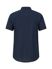 Mountain Warehouse Blue Mens Coconut Slub Texture Short Sleeve 100% Cotton Shirt - Image 4 of 5