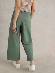White Stuff Green Tia Wide Leg Crop Jeans - Image 2 of 7