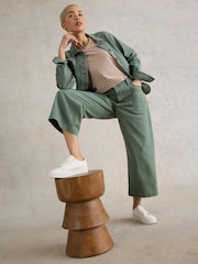 White Stuff Green Tia Wide Leg Crop Jeans - Image 3 of 7