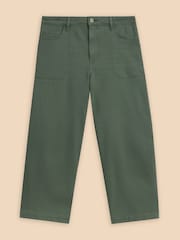 White Stuff Green Tia Wide Leg Crop Jeans - Image 5 of 7