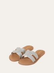 Accessorize Silver Mirror Beaded Sandals - Image 3 of 4