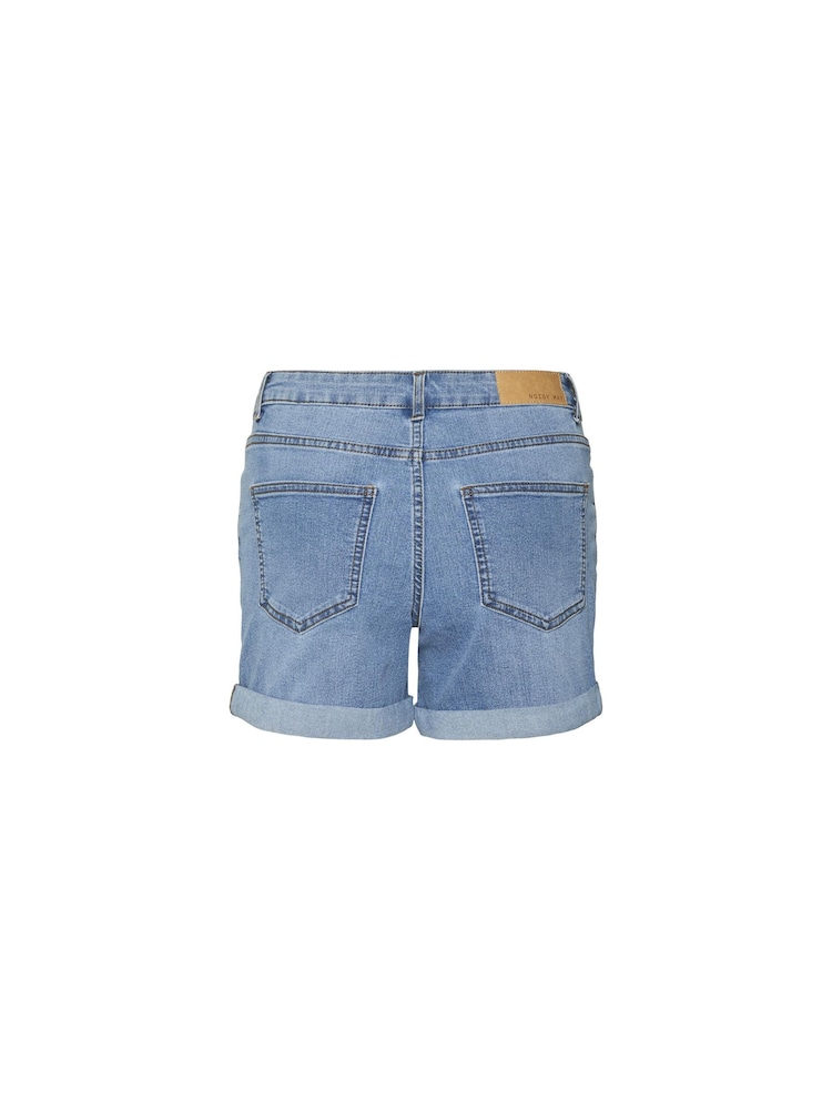 NOISY MAY Blue Mid Rise Stretch Denim Shorts - Image 8 of 8