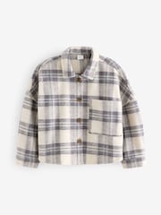 Neutral Check Fringed Shacket (3-16yrs) - Image 4 of 6