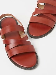 FatFace Hallie Red Leather Strap Sandals - Image 3 of 3