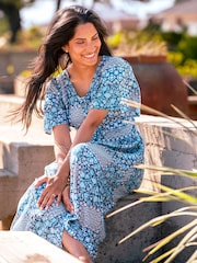 Brakeburn Blue Folk Floral Patchwork Dress - Image 1 of 5