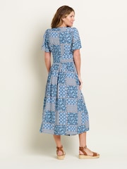 Brakeburn Blue Folk Floral Patchwork Dress - Image 3 of 5