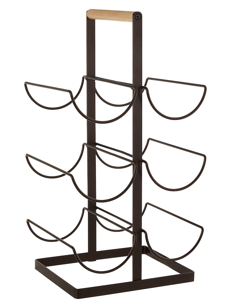 Interiors by Premier Brown Vertex Powder Coat 6 Bottle Wine Rack - Image 1 of 5