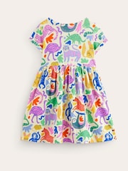 Boden Green 100% Cotton Short Sleeved Fun Jersey Dress - Image 2 of 3