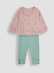 JoJo Maman Bébé Pink Pretty Mouse Sweatshirt & Leggings Set - Image 1 of 6