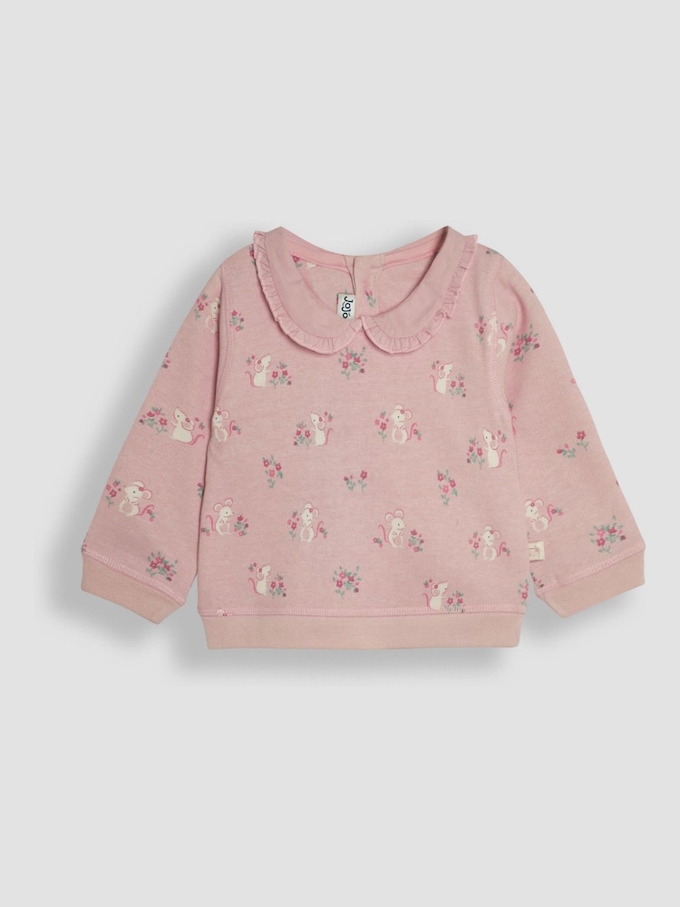 JoJo Maman Bébé Pink Pretty Mouse Sweatshirt & Leggings Set - Image 2 of 6