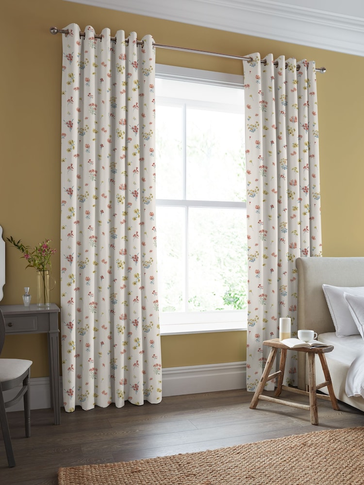 Laura Ashley Ochre Yellow Megan Made to Measure 100% Cotton Curtains - Image 1 of 9
