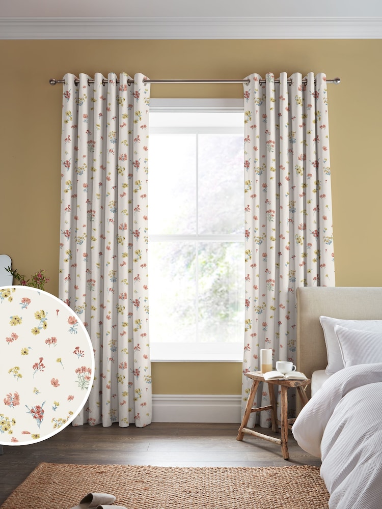Laura Ashley Ochre Yellow Megan Made to Measure 100% Cotton Curtains - Image 2 of 9