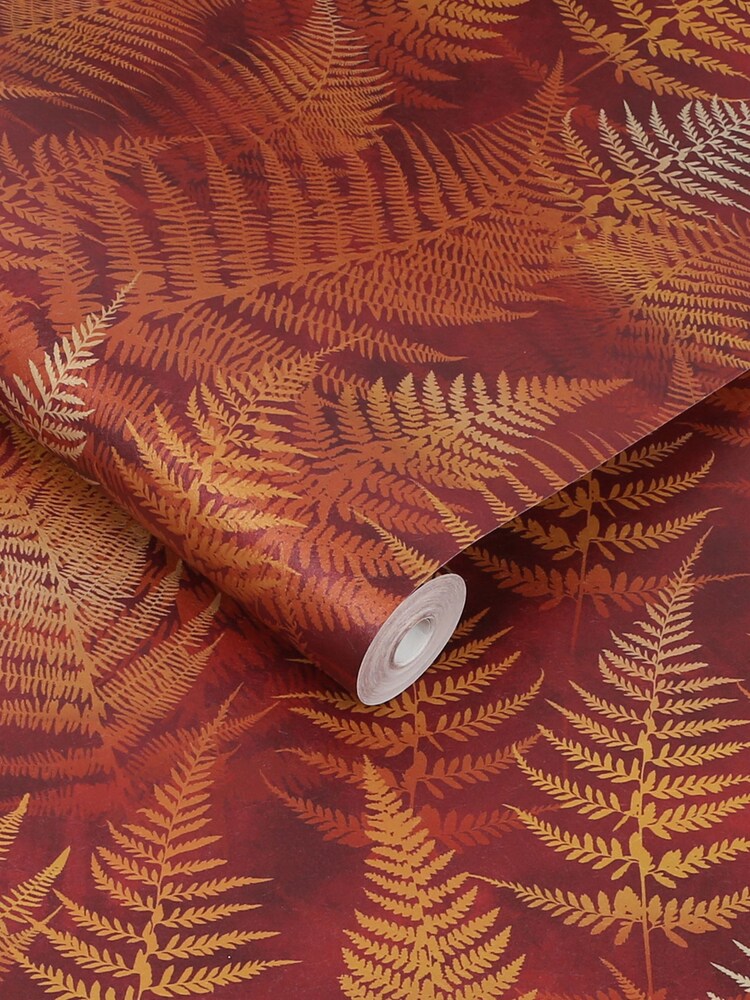 Clarissa Hulse Orange Woodland Fern Wallpaper - Image 3 of 3