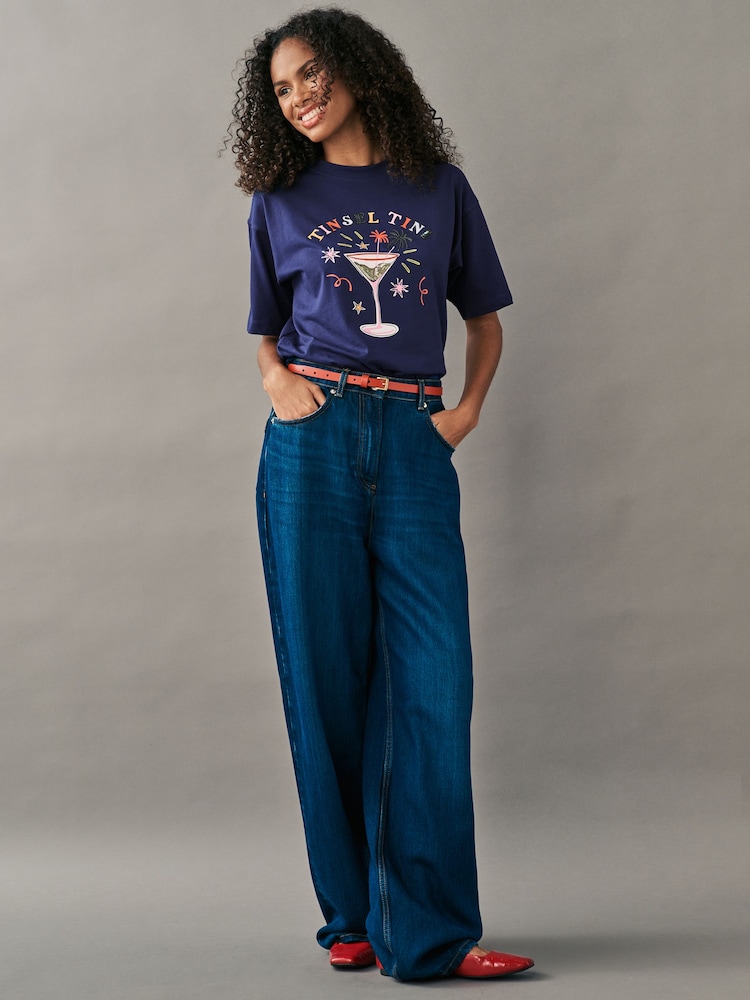 Lametta Tini - Kurzarm-T-Shirt mit Weihnachtsmotiv aus 100 % Baumwolle - Bild 2 von 7 Lametta Tini - Kurzarm-T-Shirt mit Weihnachtsmotiv aus 100 % Baumwolle - Bild 2 von 7