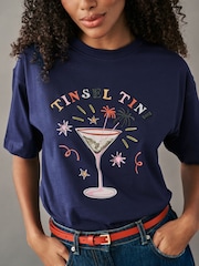 Tinsel Tini Christmas Short Sleeve 100% Cotton T-Shirt - Image 4 of 7