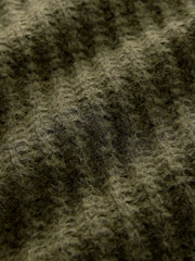 Khaki Green Collared Button Up Sleeveless Knitted Gilet Jacket - Image 7 of 7