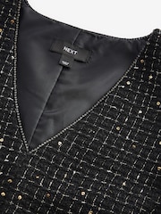 Black Sequin Boucle Mini Dress - Image 8 of 10