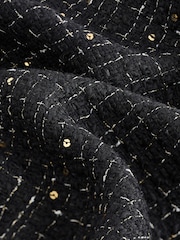Black Sequin Boucle Mini Dress - Image 9 of 10