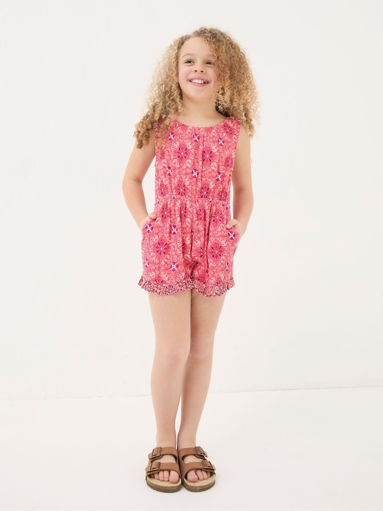 FatFace Amelia Pink Geo Playsuit - Image 1 of 5