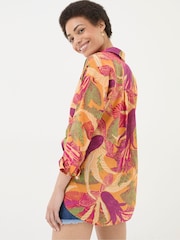 FatFace Carolin Orange Tropical Floral Shirt - Image 2 of 4