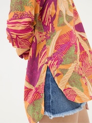 FatFace Carolin Orange Tropical Floral Shirt - Image 3 of 4