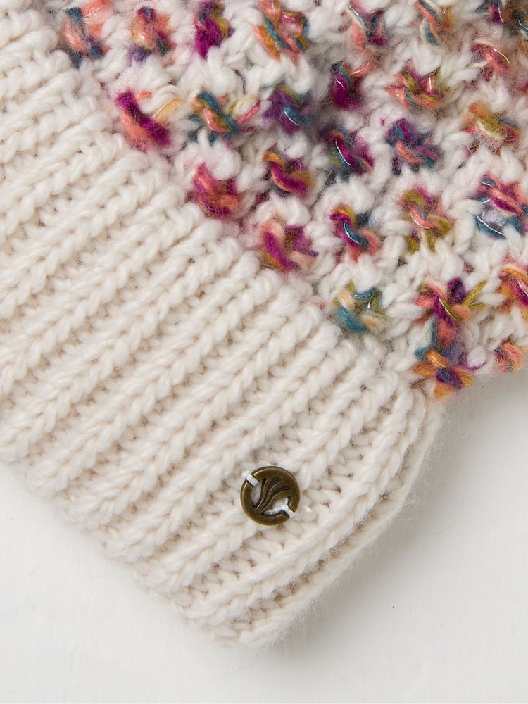 FatFace Ivory Spacedye Bobble Hat - Image 4 of 4