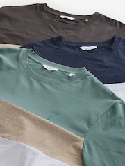 Multi Navy 3 Pack Long Sleeve Colourblock T-Shirts - Image 1 of 12