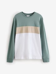 Multi Navy 3 Pack Long Sleeve Colourblock T-Shirts - Image 10 of 12
