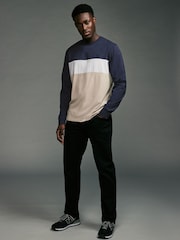 Multi Navy 3 Pack Long Sleeve Colourblock T-Shirts - Image 4 of 12