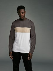 Multi Navy 3 Pack Long Sleeve Colourblock T-Shirts - Image 7 of 12