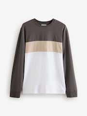 Multi Navy 3 Pack Long Sleeve Colourblock T-Shirts - Image 9 of 12