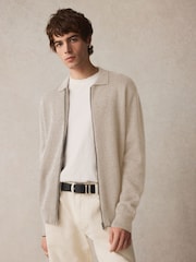 Nevtralno - v standardnem kroju Cotton Rich Knit Zip-Through Debelejša srajca - Slika 2 iz 7