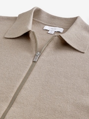 Nevtralno - v standardnem kroju Cotton Rich Knit Zip-Through Debelejša srajca - Slika 6 iz 7