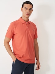 برتقالي - قميص بولو كلاسيكي سادة من القطن 100% من Crew Clothing - صورة 1 من 4