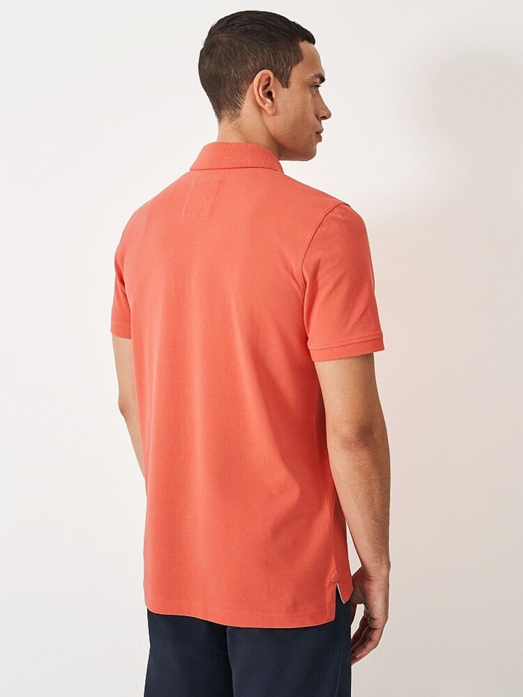 Crew Clothing Orange Plain 100% Cotton Classic Polo Shirt - Image 2 of 4 Crew Clothing Orange Plain 100% Cotton Classic Polo Shirt - Image 2 of 4
