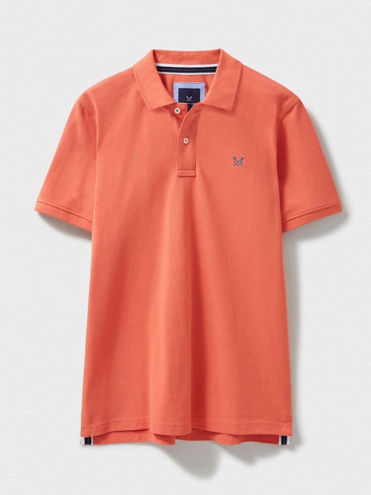 Crew Clothing Orange Plain 100% Cotton Classic Polo Shirt - Image 4 of 4 Crew Clothing Orange Plain 100% Cotton Classic Polo Shirt - Image 4 of 4