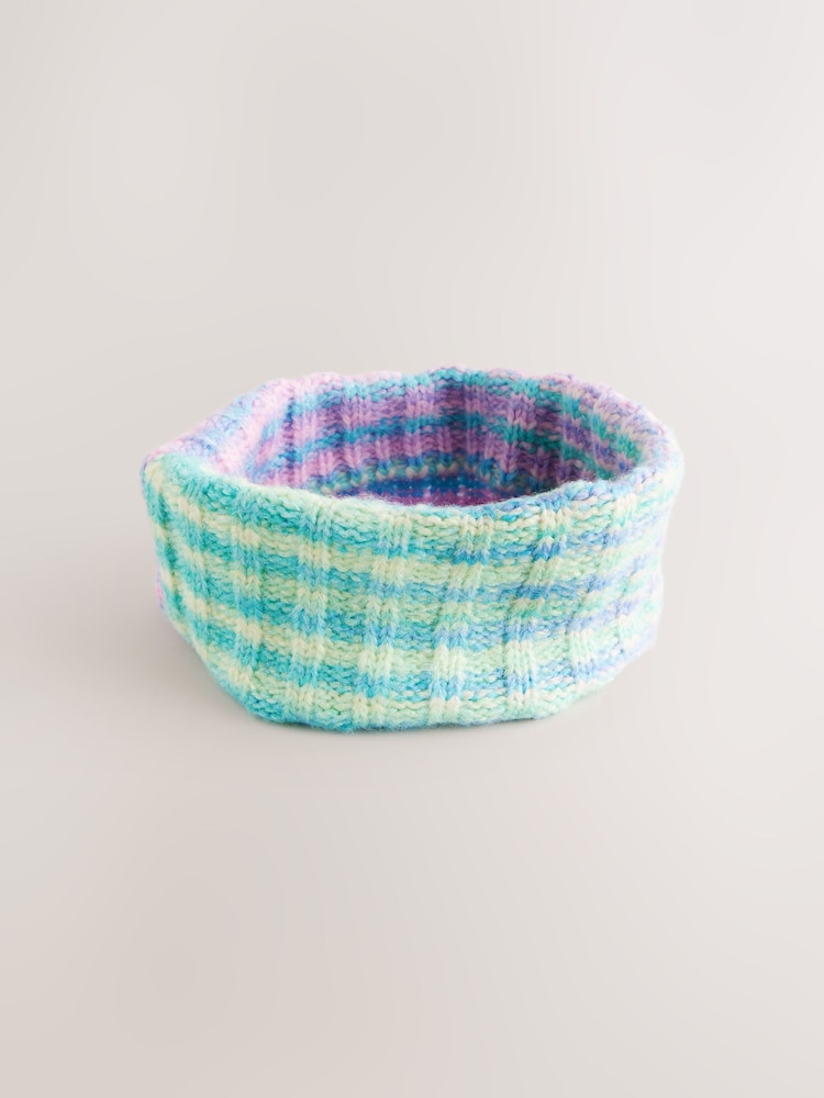 Blue/Green Ombre Knitted Snood Scarf (3-16yrs) - Image 1 of 5 Blue/Green Ombre Knitted Snood Scarf (3-16yrs) - Image 1 of 5
