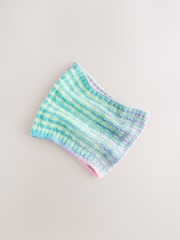 Blue/Green Ombre Knitted Snood Scarf (3-16yrs) - Image 2 of 5