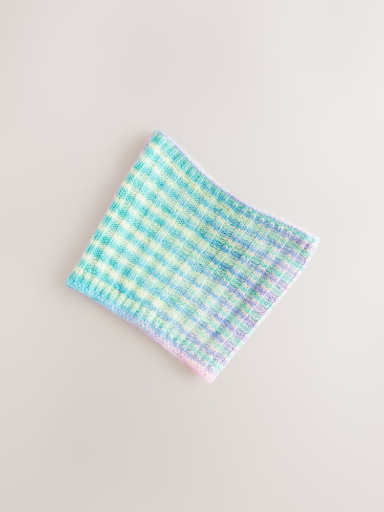 Blue/Green Ombre Knitted Snood Scarf (3-16yrs) - Image 3 of 5
