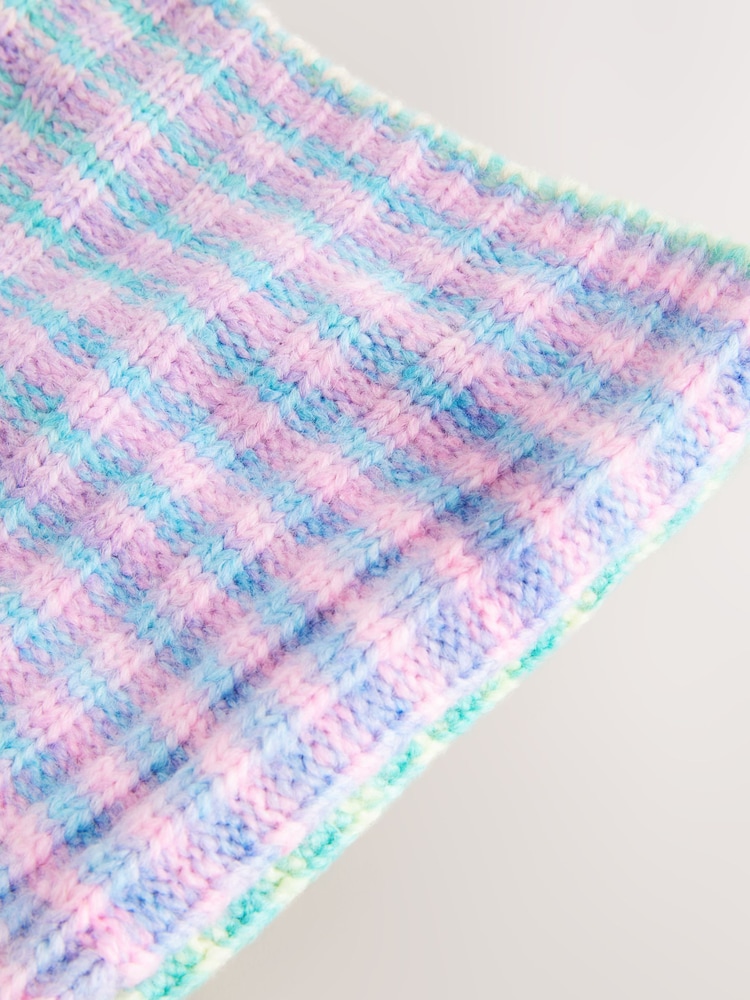 Blue/Green Ombre Knitted Snood Scarf (3-16yrs) - Image 4 of 5